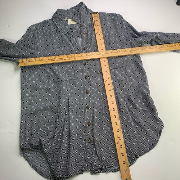 Maeve Anthropologie Button Down Blouse Women’s 6 Gray Geometric Print - Picture 14 of 16